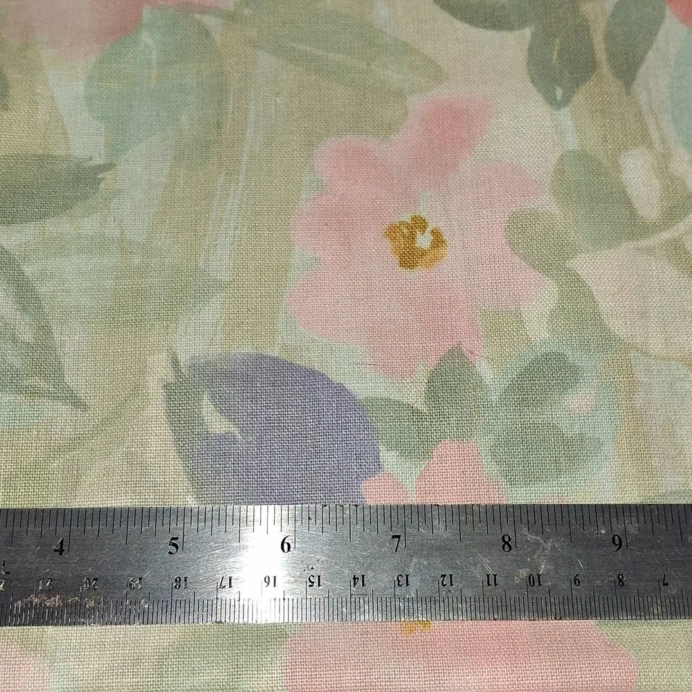 FABRIC - #1270 - Cotton - Abstract Floral Pastel Watercolor Print 58 x 35